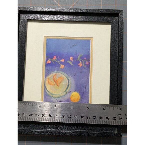 Framed Still Life Fruit & Flowers Print with Black Wooden Frame & Hanging Hook - Picture 4 of 9